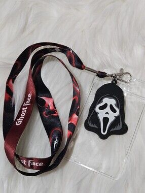 Ghost Face Scream Mask Lanyard and ID Holder Keychain